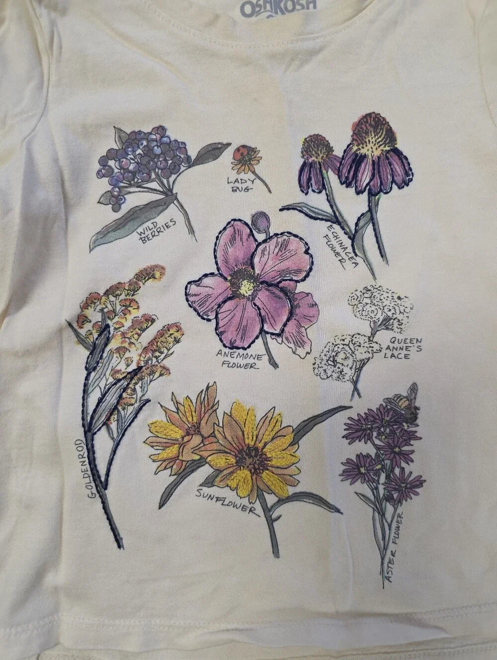 OshKosh B'gosh Cream Floral Graphic Long Sleeve Tee
